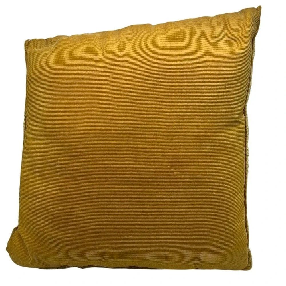 VTG Embroidered colorful Butterfly Throw‎ Pillow Corduroy Back Handmade READ